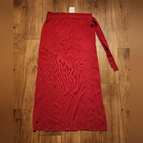 Free People Under Sun Wrap Skirt Red Size L - Picture 3 of 8